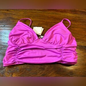 NWT! Zara Bikini Top Hot Pink Women’s Swimwear Size L 👙🌺